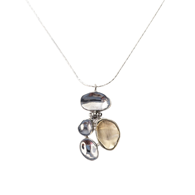 ITHIL METALWORKS - SS & 9K GOLD DISCS NECKLACE - SILVER & GOLD