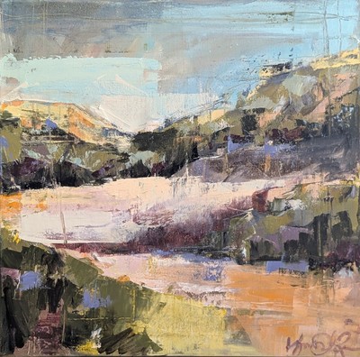 KYM DE LOS REYES - WINDING TRAIL - MIXED MEDIA ON CANVAS - 24 X 24