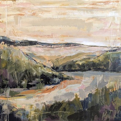 KYM DE LOS REYES - VALLEYS AND VIEWS - MIXED MEDIA ON CANVAS - 36 X 36