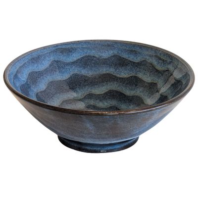 JOE LEE - BLUE WAVE BOWL - CERAMIC - 7 X 2 3/4