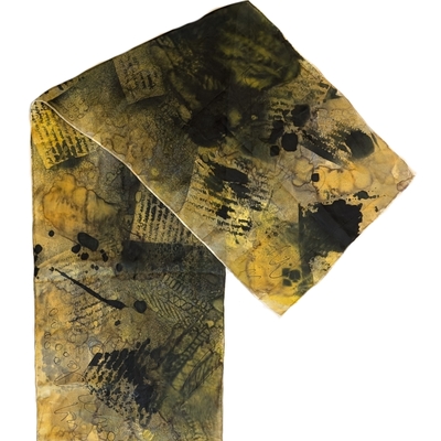 BETH MARX - SILK SCARF GREEN - FIBER