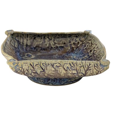 ROBERT MOORE - BLUE & PURPLE TRAY - CERAMIC - 6 X 1.5 X 5