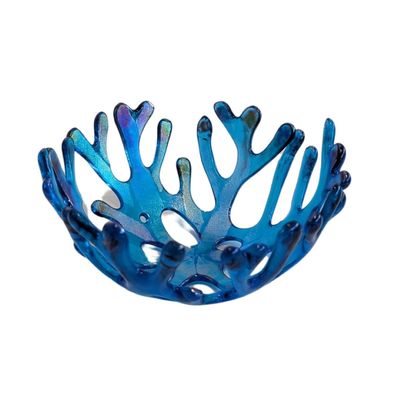 STEVEN BAY - SM DYCHRO BLUE CORAL BOWL - GLASS - 5 X 2.5 X 5