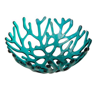 STEVEN BAY - LRG GREEN CORAL BOWL - GLASS - 8 X 3.75 X 8