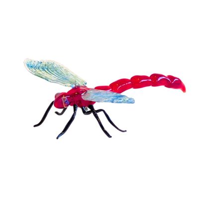 STEVEN BAY - RED GLASS DRAGONFLY - GLASS