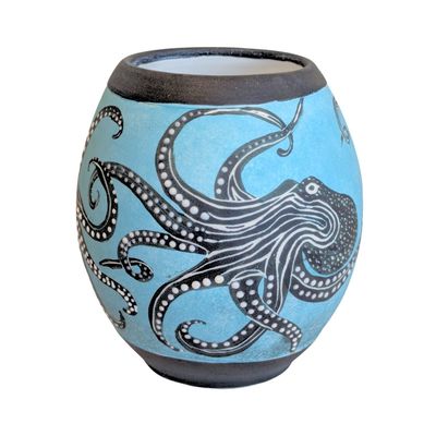 MAGIE SMITH-FLEISHER - OCTOPUS VASE - CERAMIC - 5 X 5.5 X 5