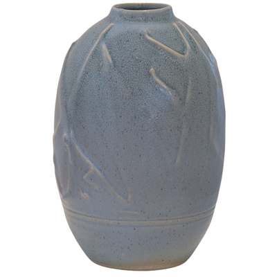 KENNY SMITH - LIGHT BLUE DRIP VASE - CERAMIC - 8.5 X 9 X 8.5