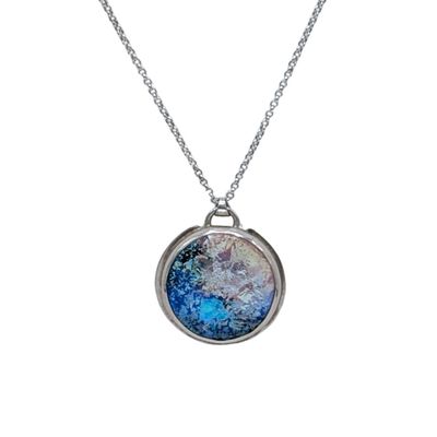 SHELLEY NORDMAN - BLUE DYCHRO STERLING SILVER PENDANT - MIXED MEDIA