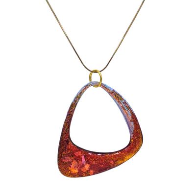 SHELLEY NORDMAN - LARGE RED/ ORANGE ORGANIC HOOP - MIXED MEDIA