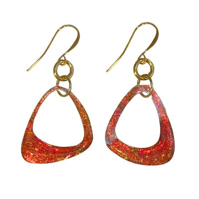 SHELLEY NORDMAN - SPARKLY RED ORGANIC EARRINGS - MIXED MEDIA