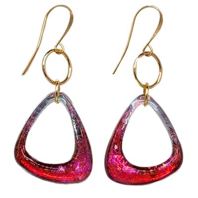 SHELLEY NORDMAN - SMALL VIBRANT RED EARRINGS - MIXED MEDIA