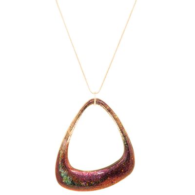 SHELLEY NORDMAN - LARGE PINK, TEAL, AND GOLD ORGANIC NECKLACE - MIXED MEDIA