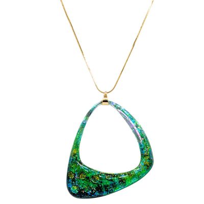 SHELLEY NORDMAN - LARGE GREEN AND YELLOW ORGANIC NECKLACE - MIXED MEDIA