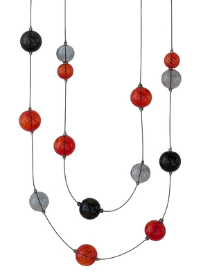 LILY TSAY - RED/BLACK/GREY MIX NECKLACE - GLASS