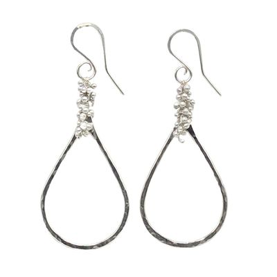 YED OMI - TEARDROP CAVIAR EARRINGS SS - STERLING SILVER & GEMSTONES